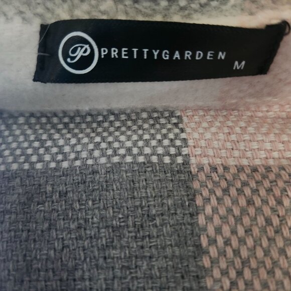 Medium Plaid Button Shacket Brushed Flannel Shirt Jacket Pockets Prettygarden - Picture 9 of 12